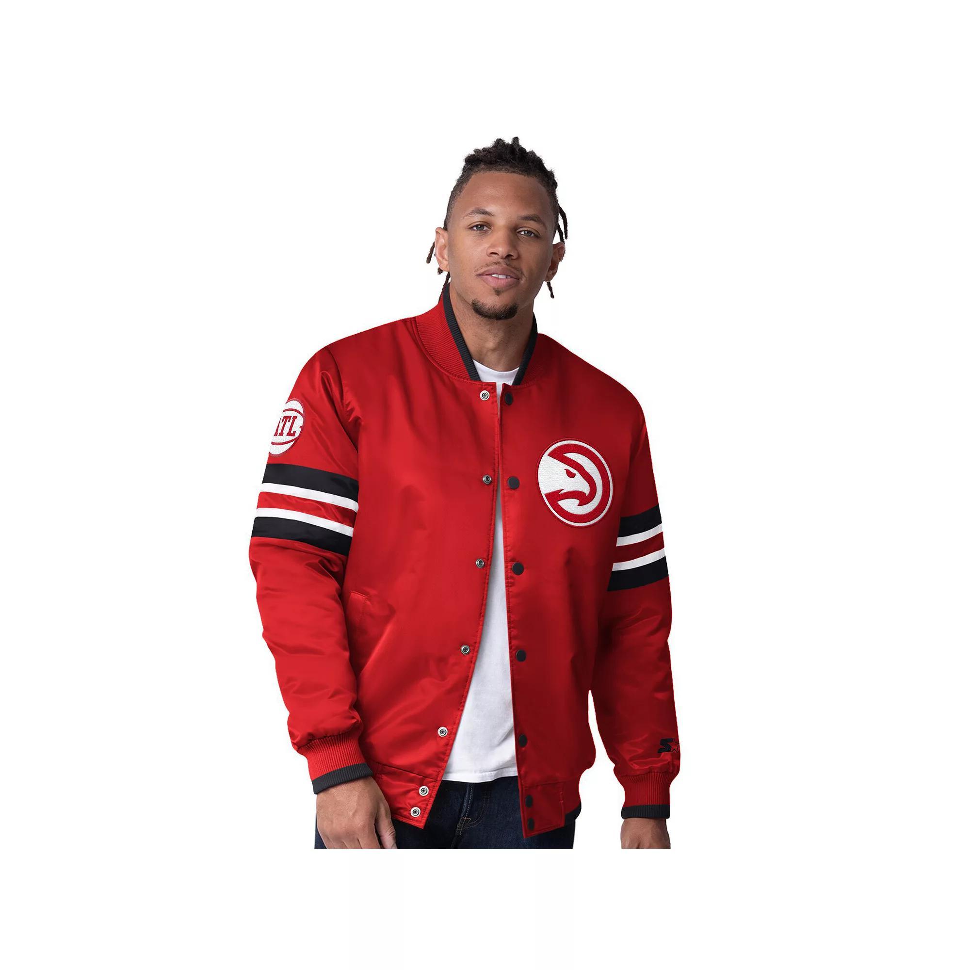 Men's Starter Aqua Miami Dolphins Scout I Full-Snap Varsity Jacket, Size: Large, Turquoise A Product Image