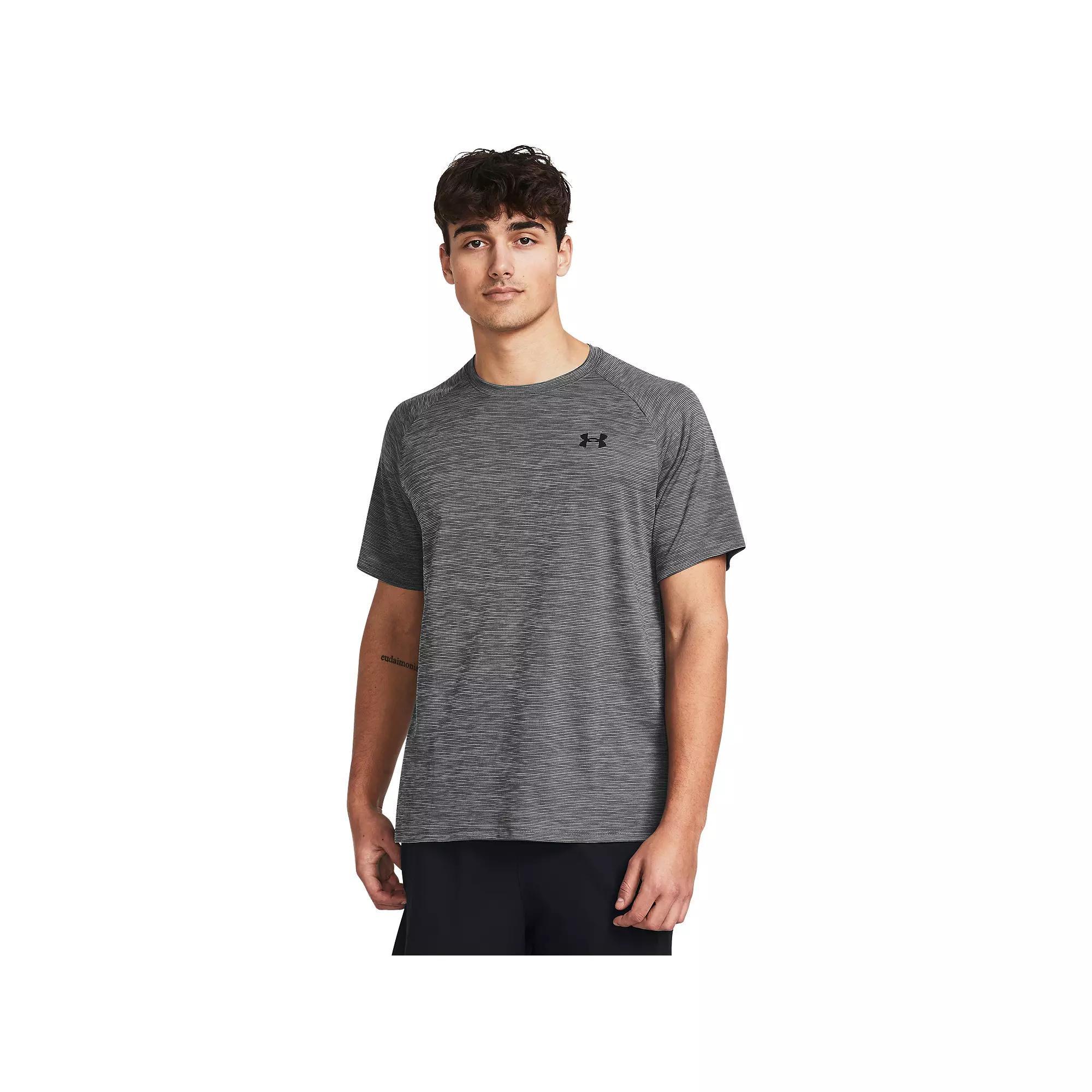 Men's Under Armour Tech Textured Short Sleeve Tee, Size: Medium, Castlerock Product Image