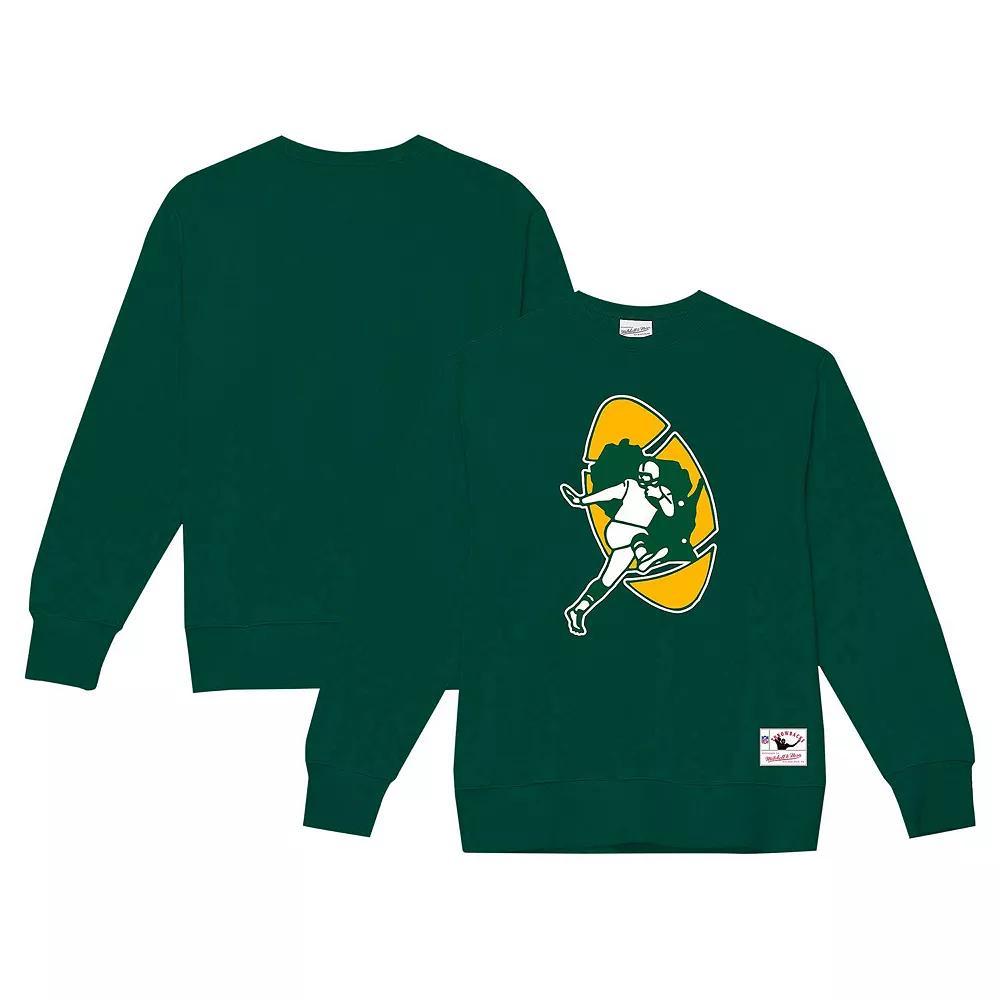 Men's Mitchell & Ness Dark Green Green Bay Packers Basic Fleece Pullover Sweatshirt, Size: 2XL Product Image
