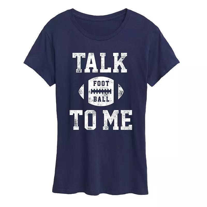 Womens Talk Football To Me Graphic Tee, Girls Heather Grey Product Image