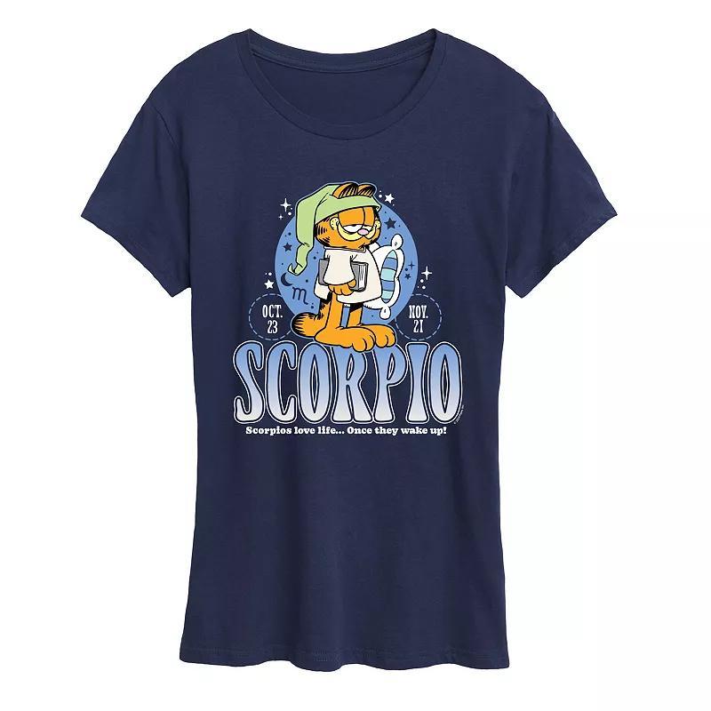 Womens Garfield Scorpio Graphic Tee Blue Product Image