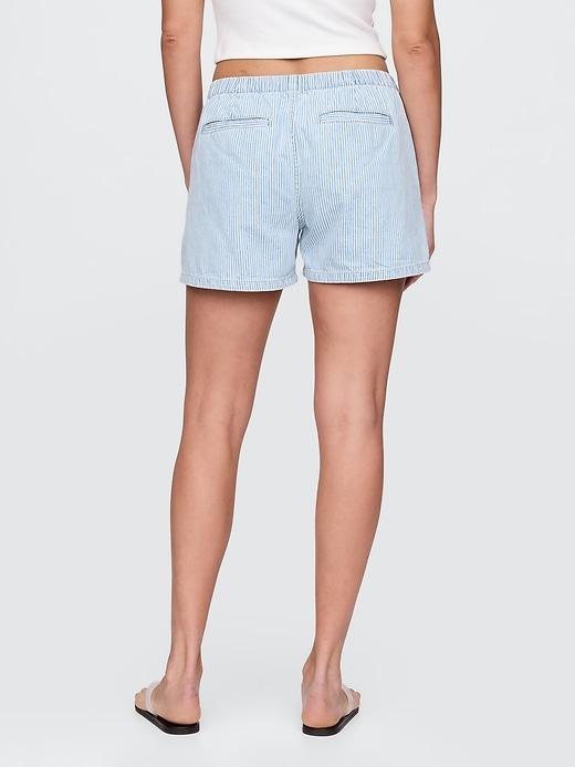 Mid Rise Easy Denim Boxer Shorts Product Image