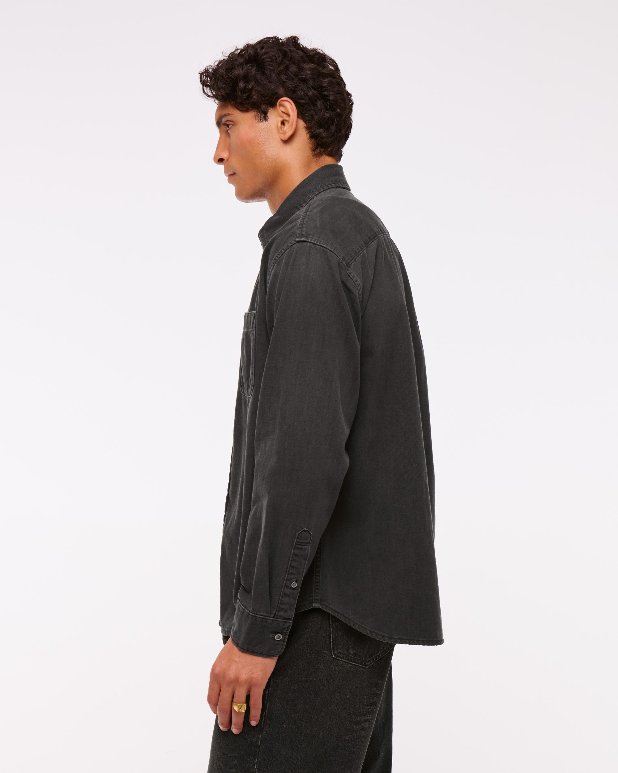 Denim Button-Up Shirt Product Image