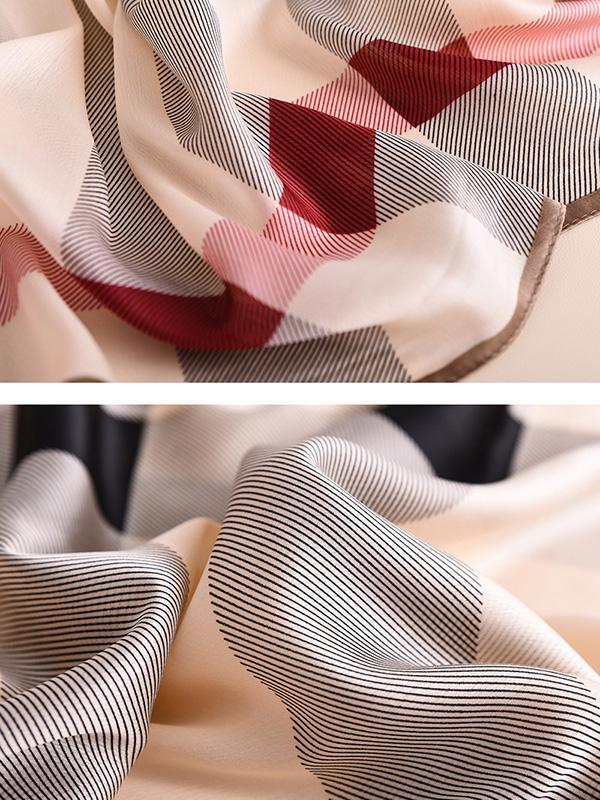 Chic Plaid Silk Imitation Shawl&Scarf Product Image