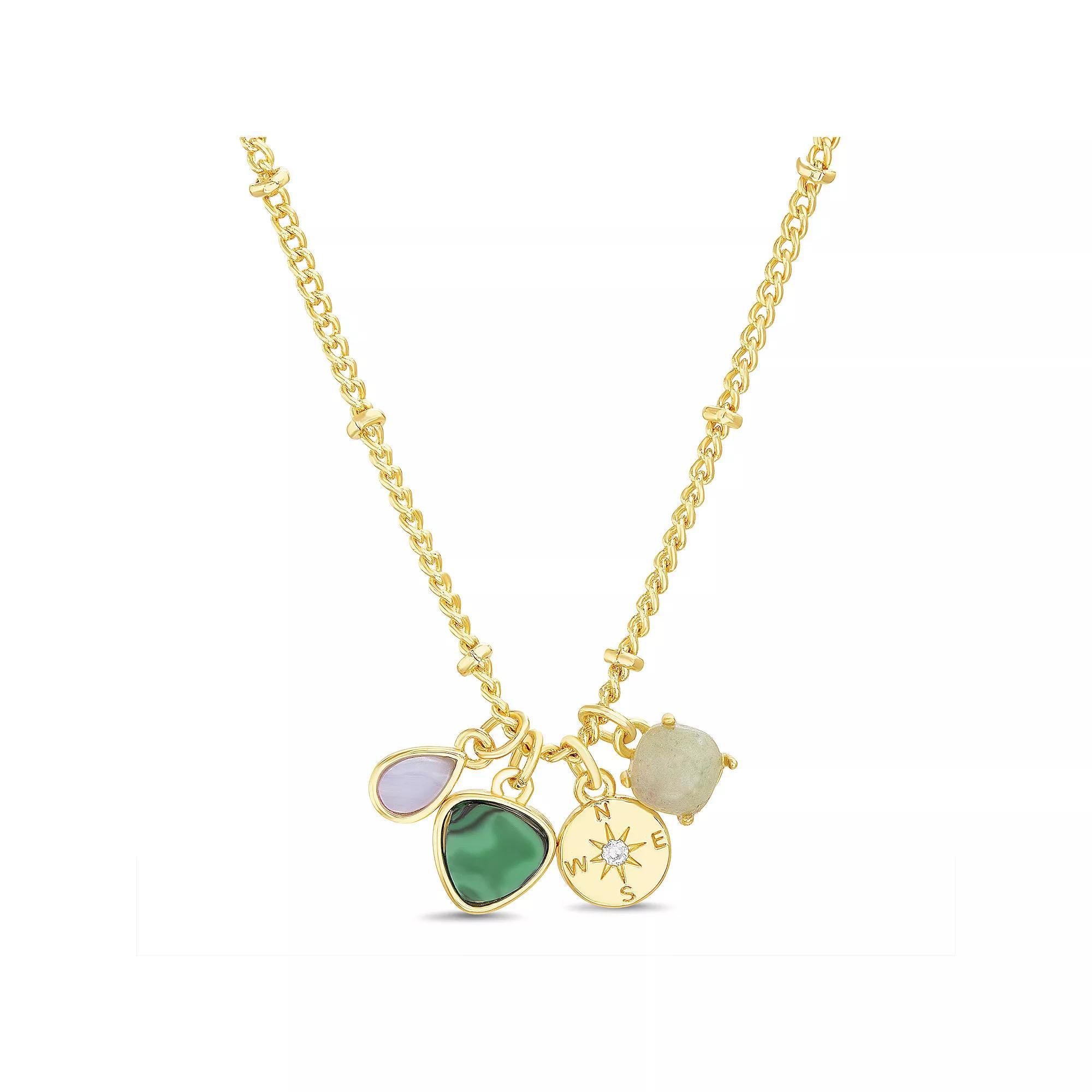 Paige Harper Color Therapy Gold Tone Gemstone Cluster & Heart Charm Necklace, Womens, Size: 16+3 Product Image