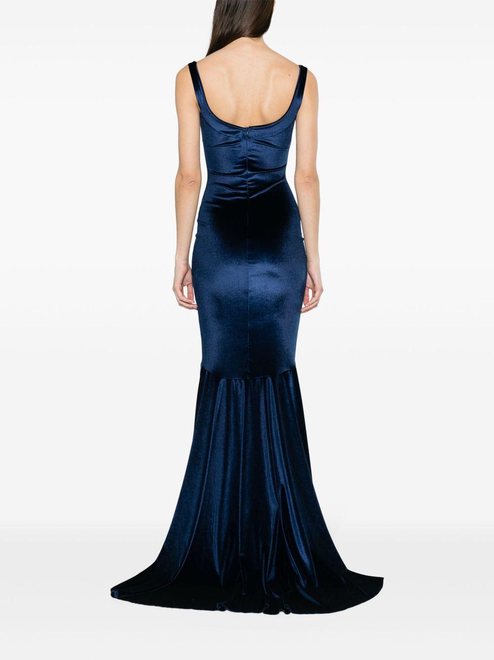 sleeveless velvet mermaid gown Product Image