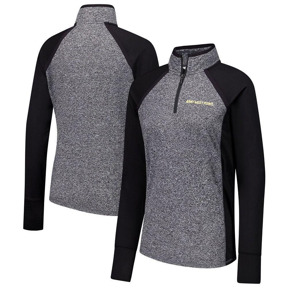 Women's Black/Heather Gray Army Black Knights Finalist Raglan Quarter-Zip Jacket, Size: XXL, Nc2 Black Product Image