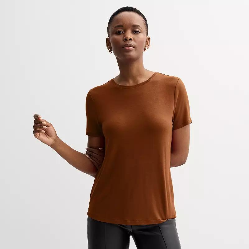 Women's Nine West Essential Crewneck Tee, Size: XL, Nikita Purple Product Image