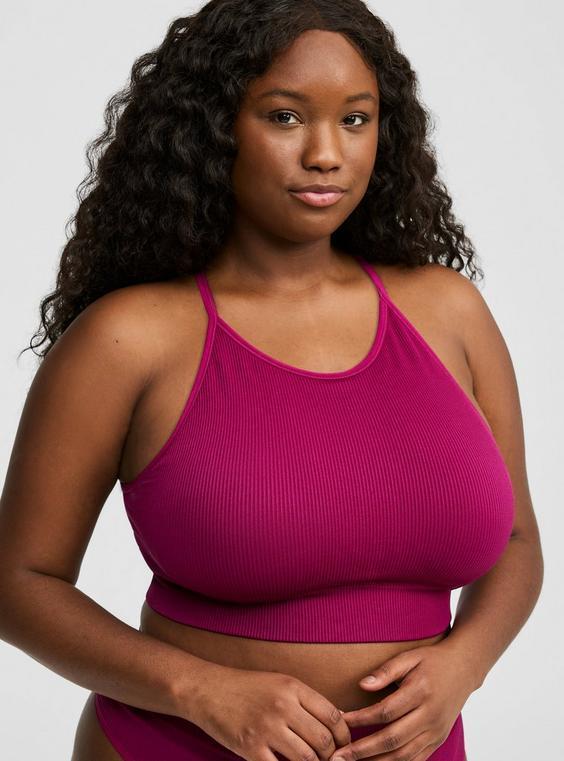 Seamless Rib High-Neck Bralette Product Image