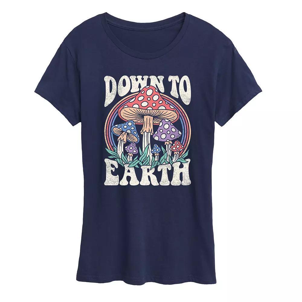 Women's Down To Earth Mushrooms Graphic Tee, Girl's, Size: Medium, Heather Grey Product Image