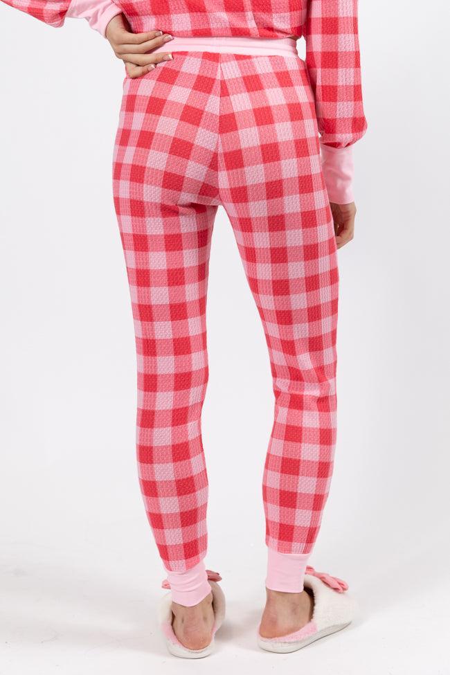 Outshine The Rest Pink Plaid Lounge Joggers FINAL SALE Product Image