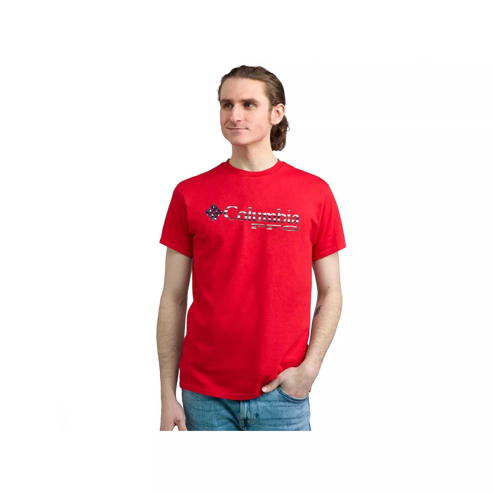 Men's Columbia PFG Short Sleeve Graphic Tee, Size: Large, Spark Red Product Image