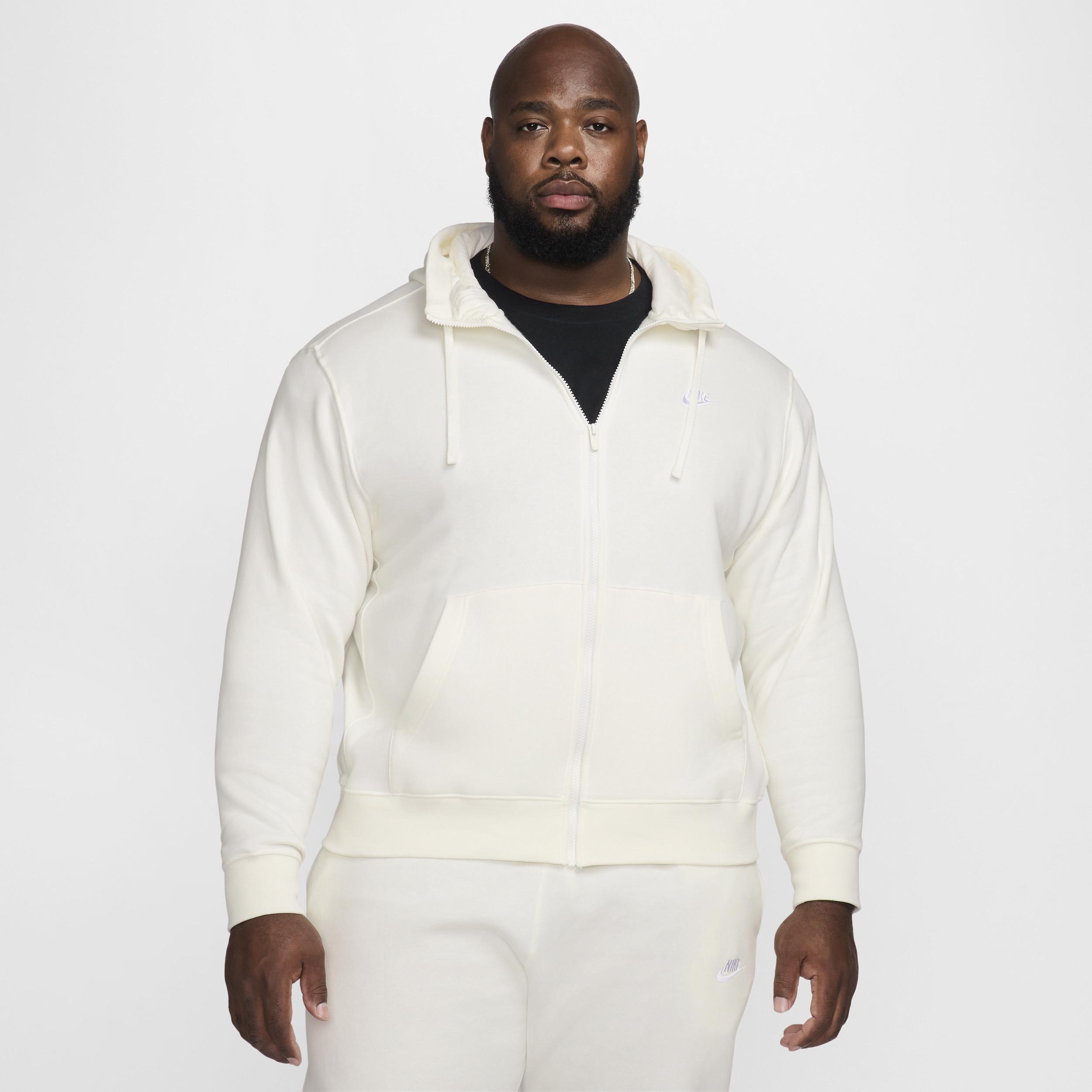 Mens Nike Sportswear Club Fleece Full-Zip Hoodie Black Navy White Product Image