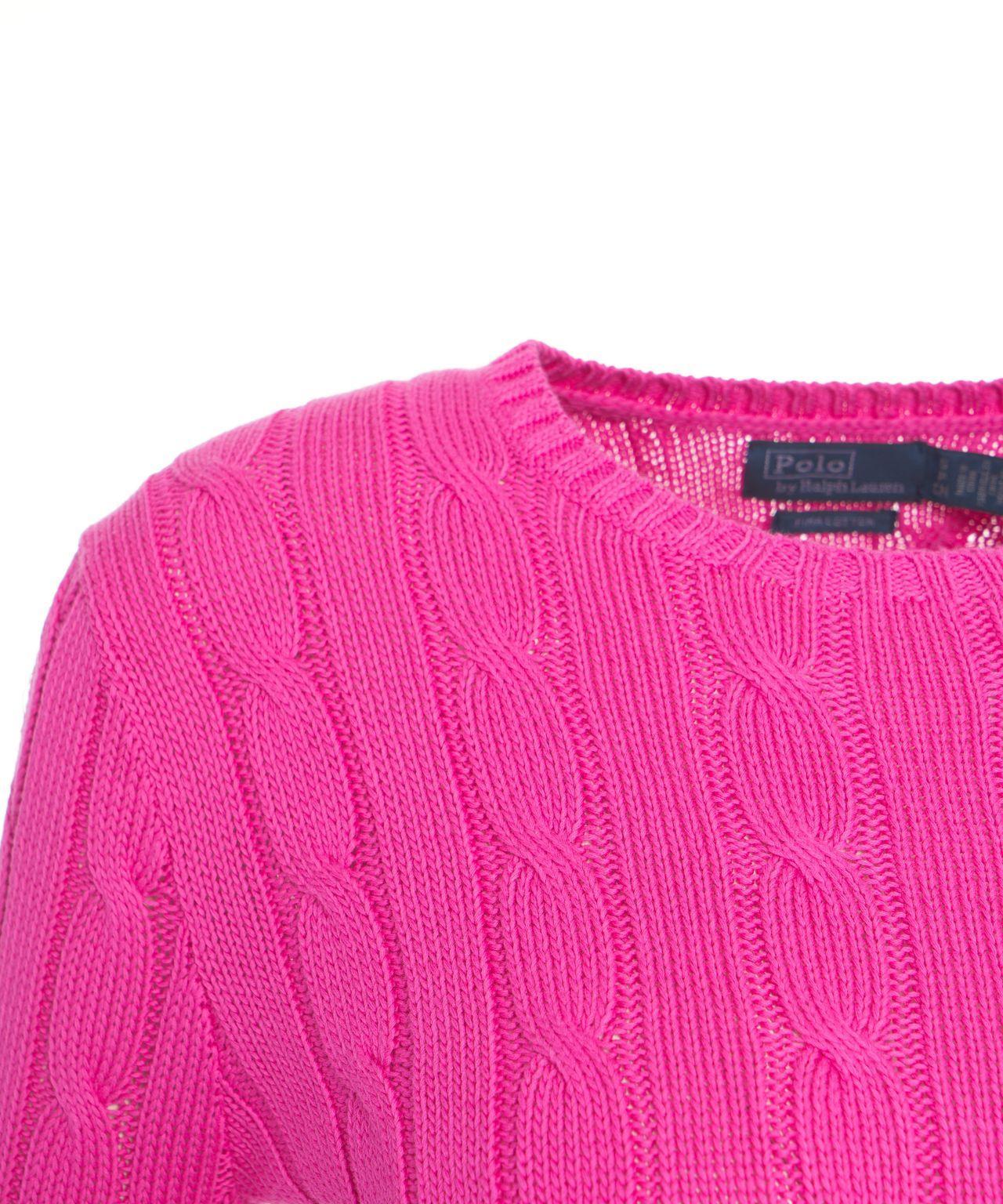 Cable knit sweater with logo embroidery Product Image