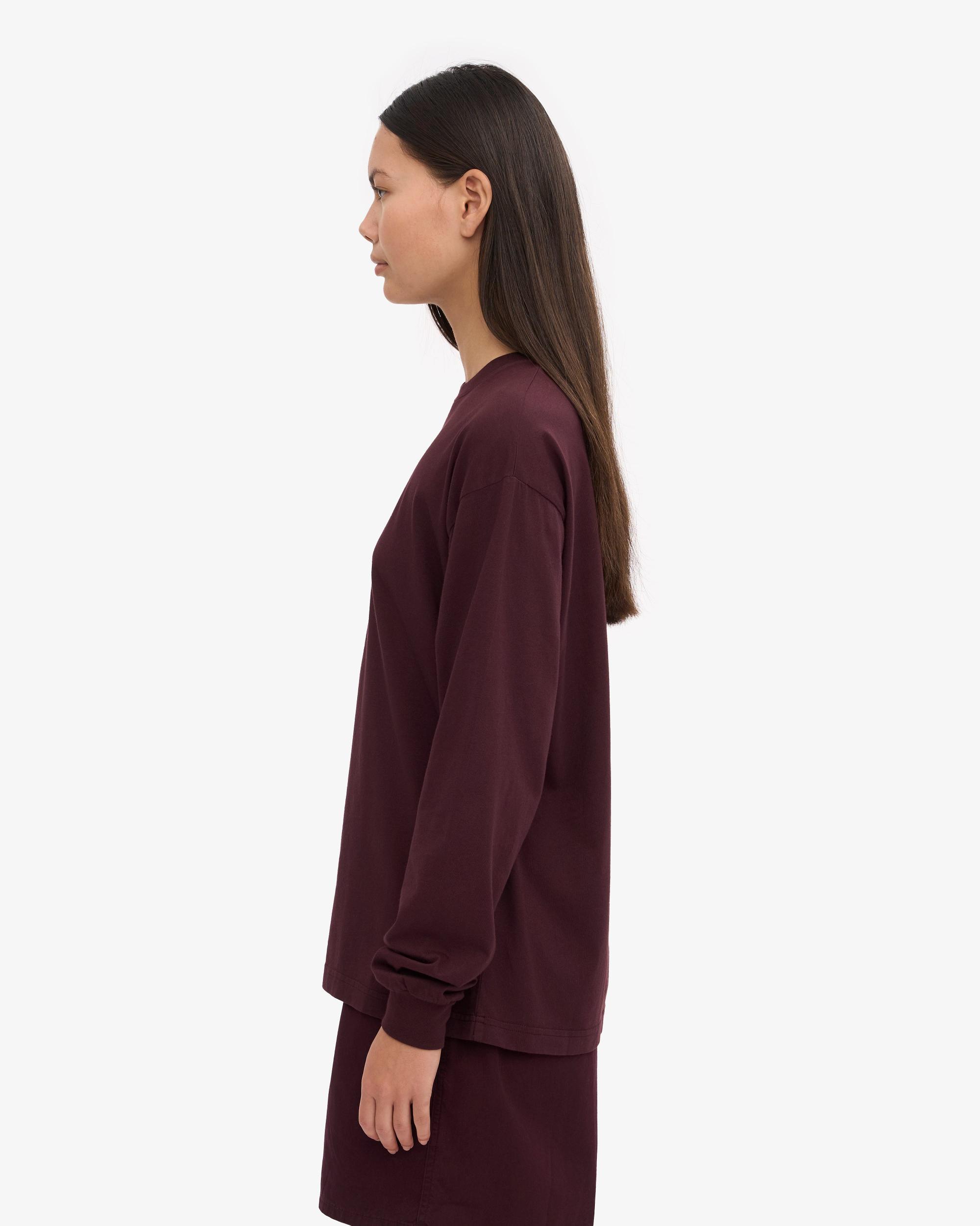 Oversized Organic LS T-Shirt - Oxblood Red Product Image
