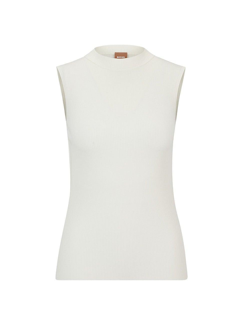 BOSS by Hugo Boss Solid Knit Mock Neck Sleeveless Coordinating Tank Top Product Image