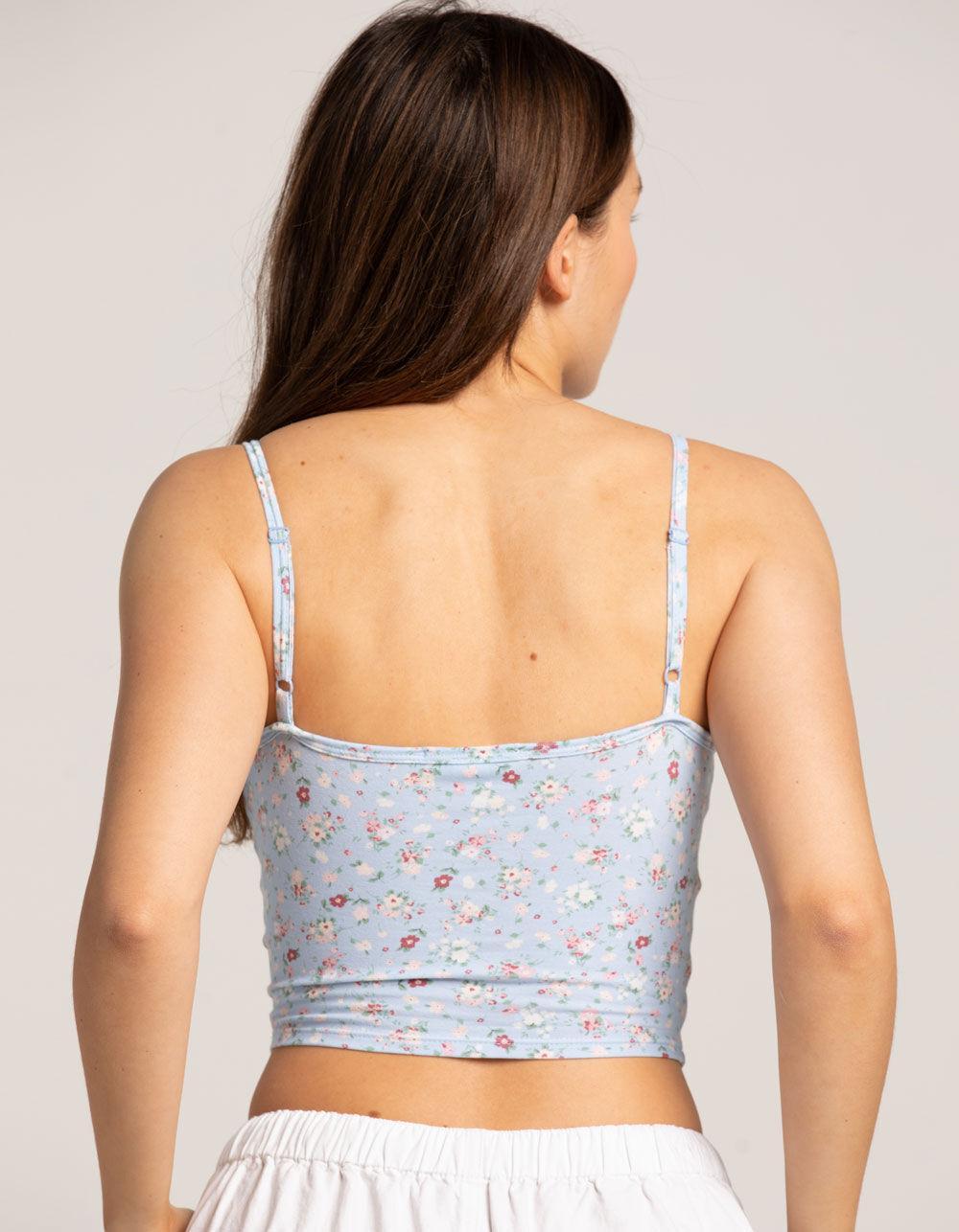 RSQ Womens Print Corset Top - GREEN Product Image