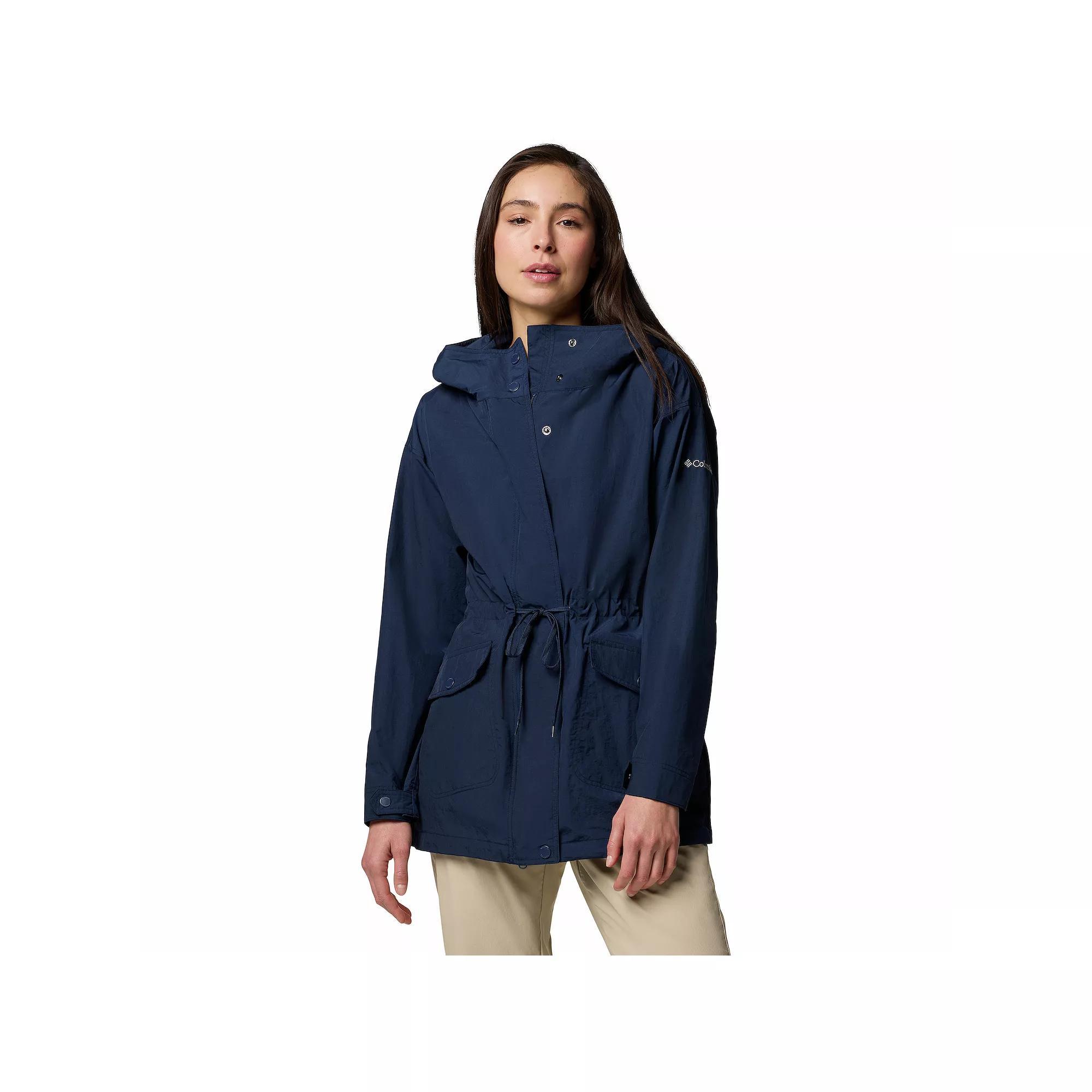 Women's Columbia Pardon My Jacket Hooded Rain Coat, Size: Medium, Collegiate Blue Product Image