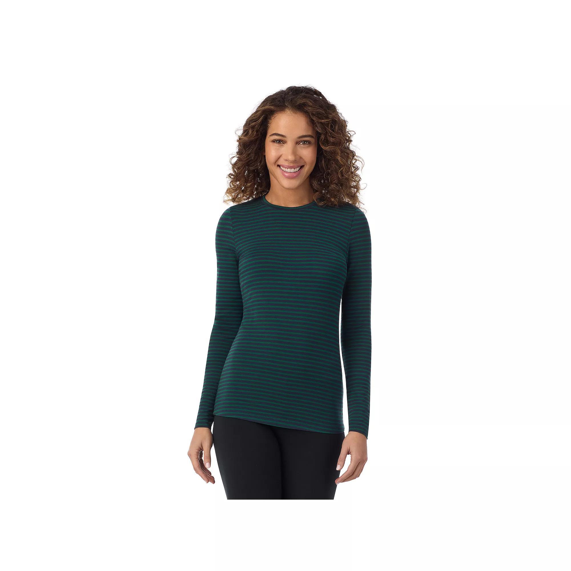 Women's Cuddl Duds® Softwear with Stretch Long Sleeve Top, Size: Medium, Ivory Houndsto Product Image