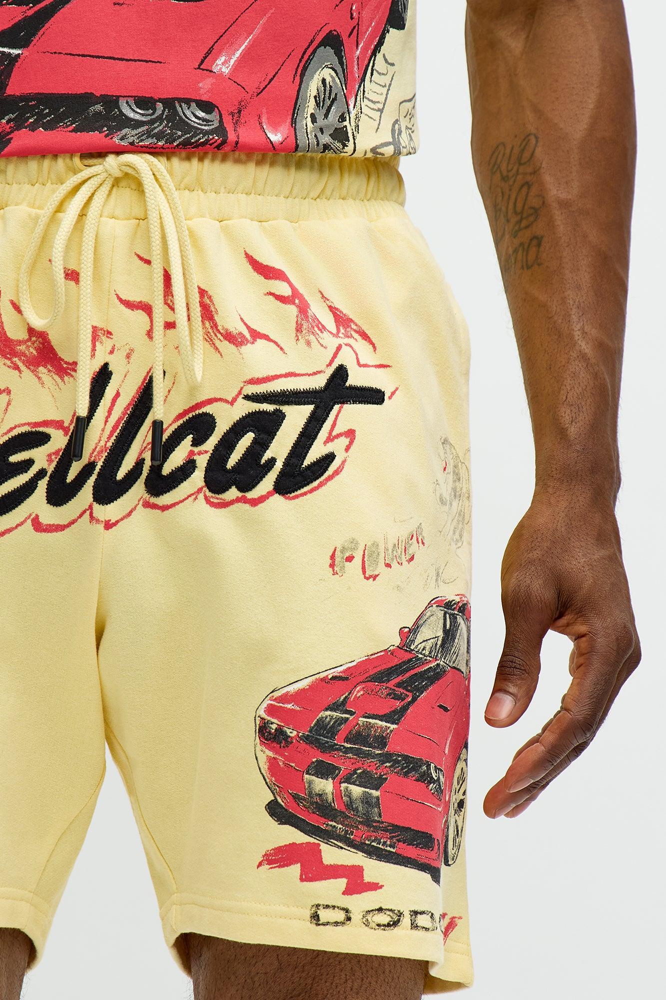Dodge Hellcat Speed Sweatshorts - Tan Male Product Image