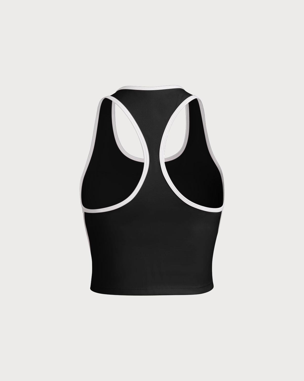 Black Scoop Neck Yoga Tank Top - Light Support Product Image