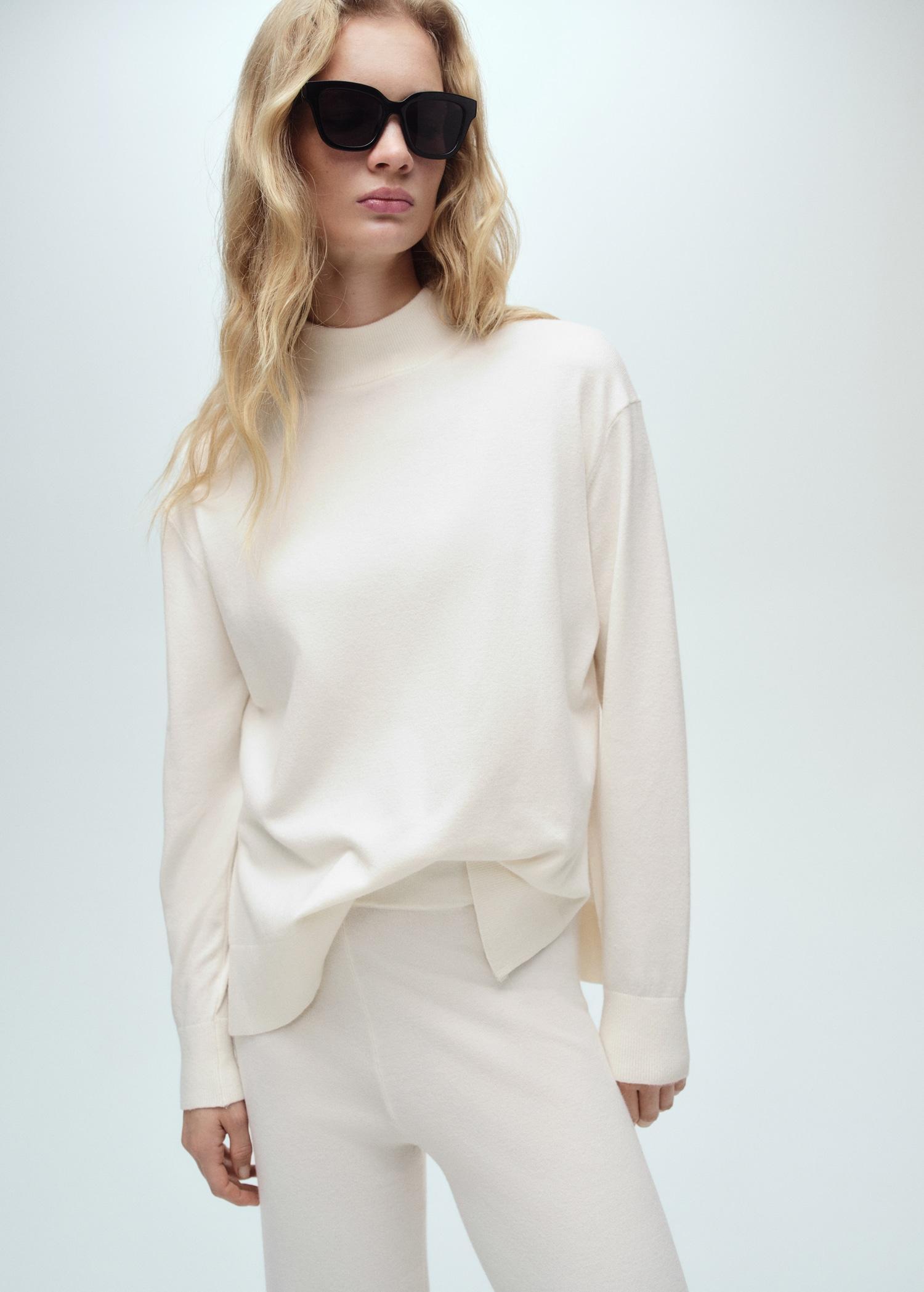 Perkins neck knitted sweater - Women | MANGO USA Product Image