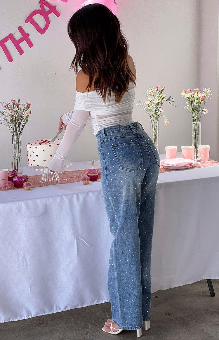 Sparks Mid Wash Denim Straight Leg Jeans Girls Product Image