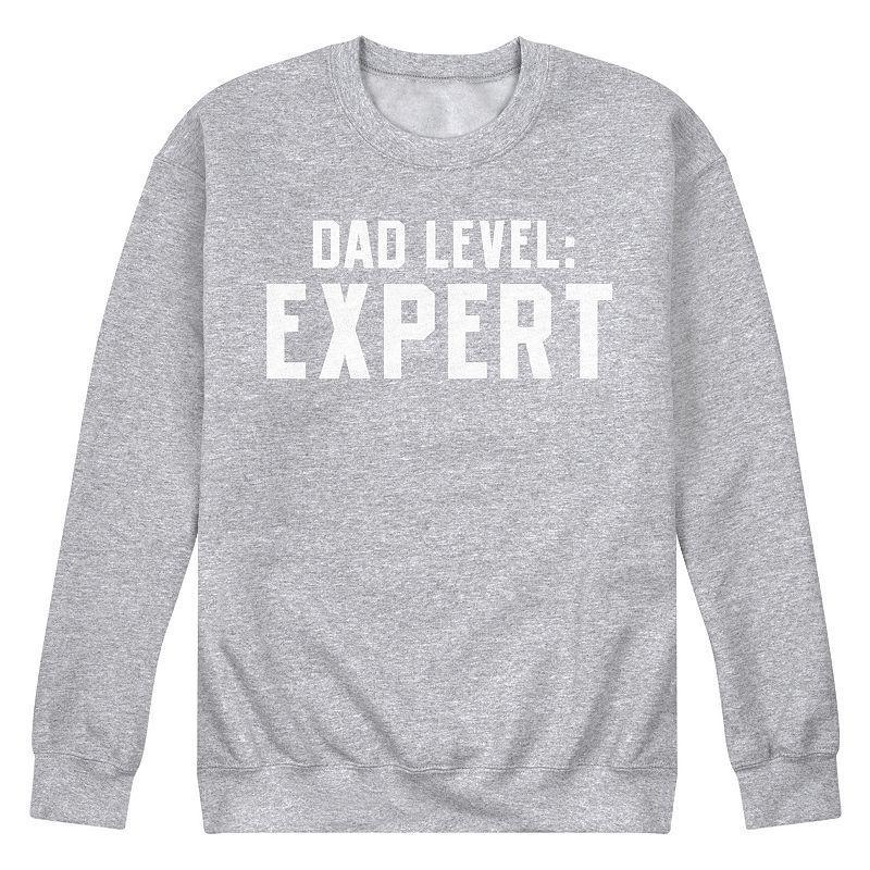 Mens Dad Level Expert Fleece Sweatshirt Grey Gray Product Image