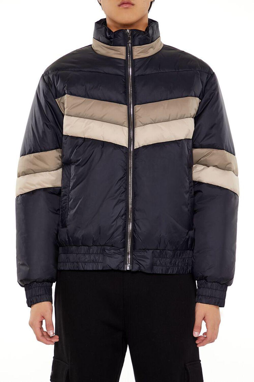 Colorblock Funnel Neck Puffer Jacket | Forever 21 Product Image
