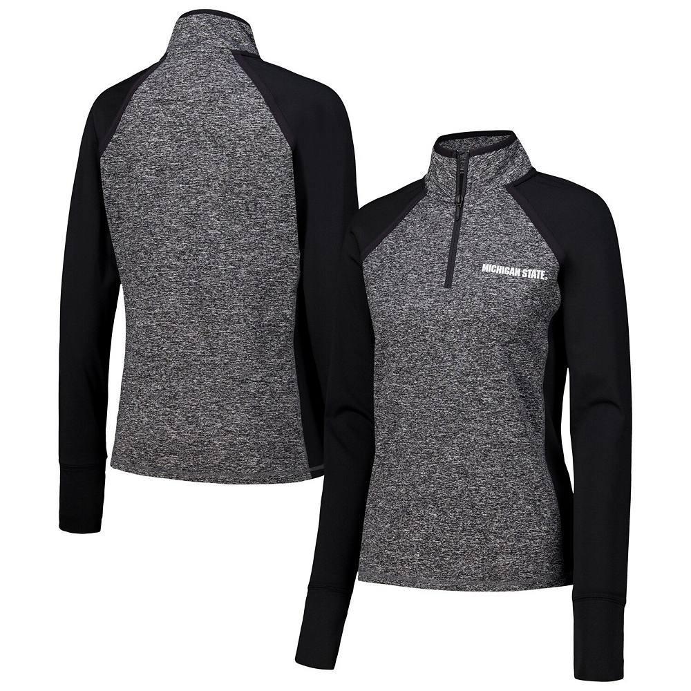 Women's Black Michigan State Spartans Finalist Raglan Quarter-Zip Jacket, Size: XL Product Image