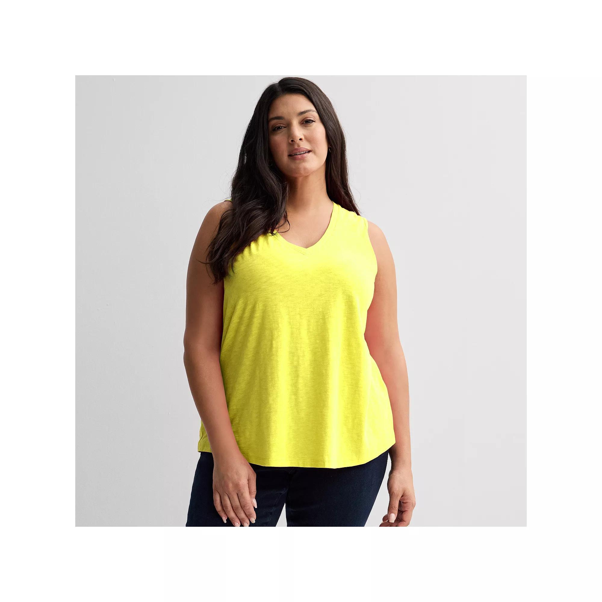 Plus Size Sonoma Goods For Life Elevated V-Neck Tank Top, Womens Product Image