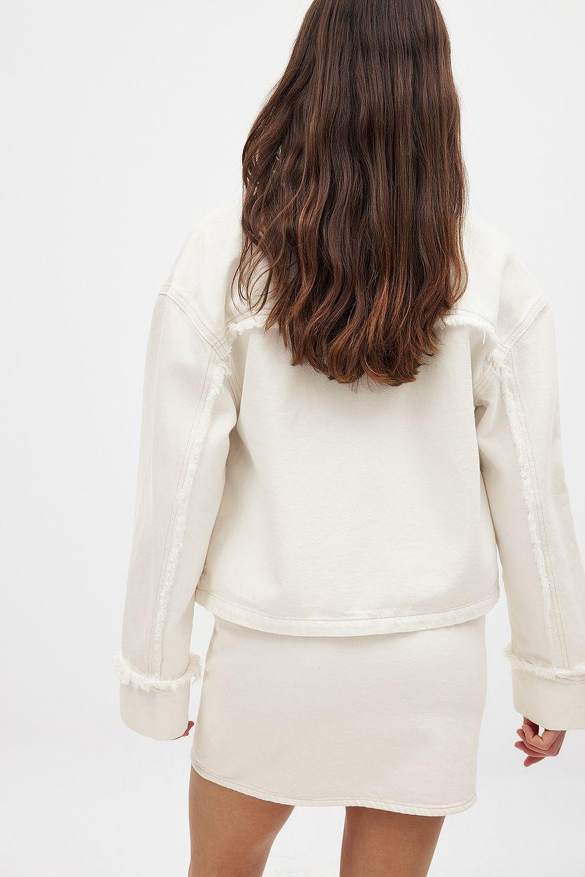 Raw Hem Detail Denim Jacket Product Image