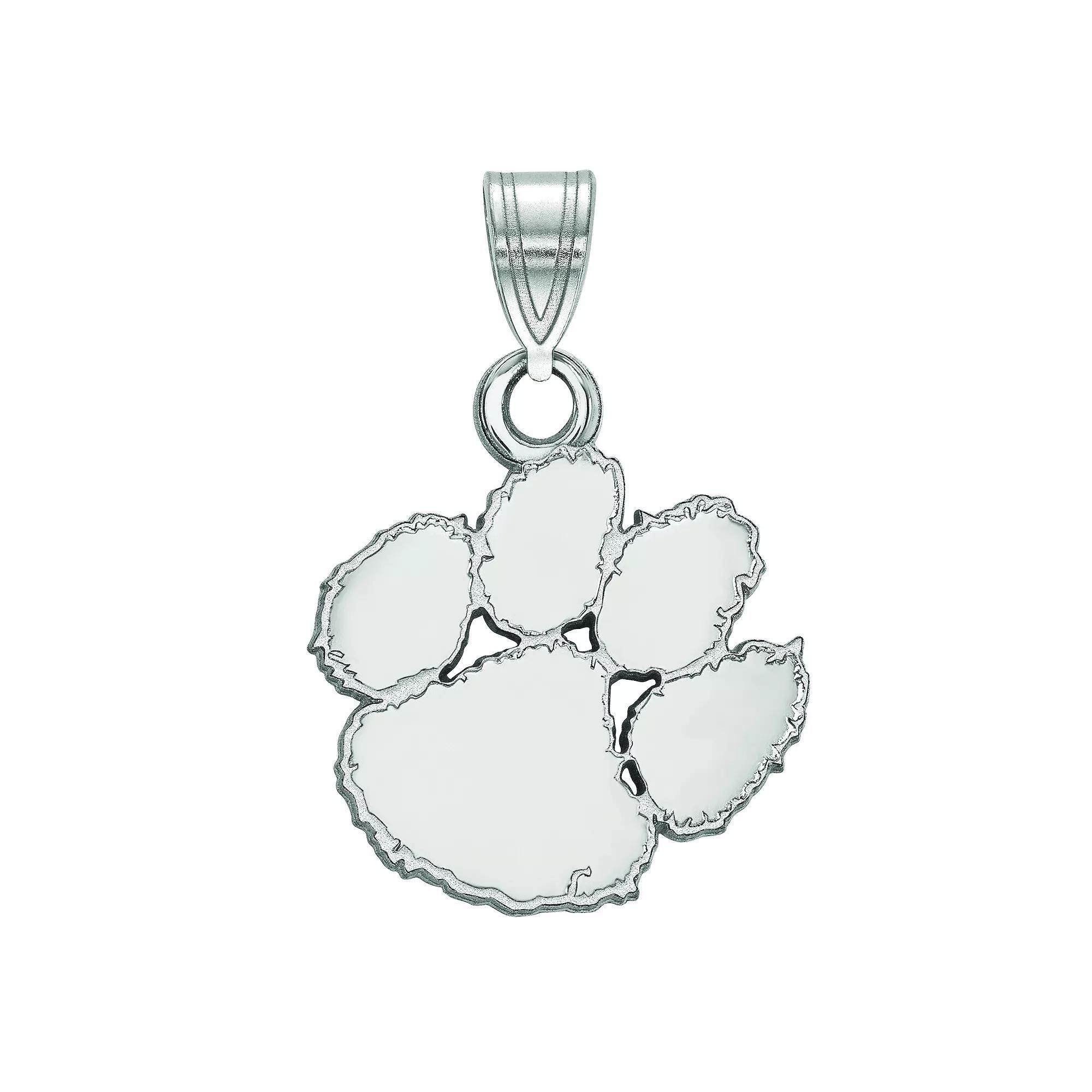 LogoArt Sterling Silver Rhodium Plated Clemson Tigers Small Pendant, Women's, Size: 19 mm Product Image