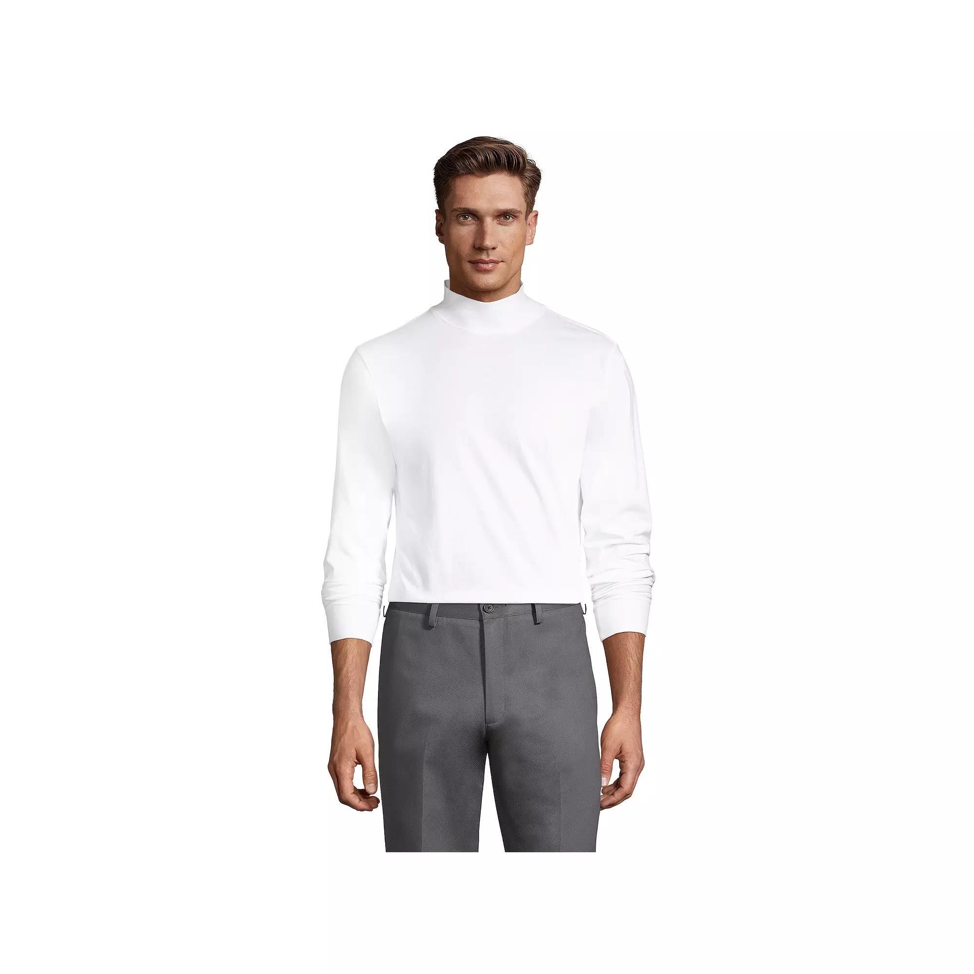 Big & Tall Lands' End Super-T Classic-Fit Mock Turtleneck, Men's, Size: 4XB, White Product Image