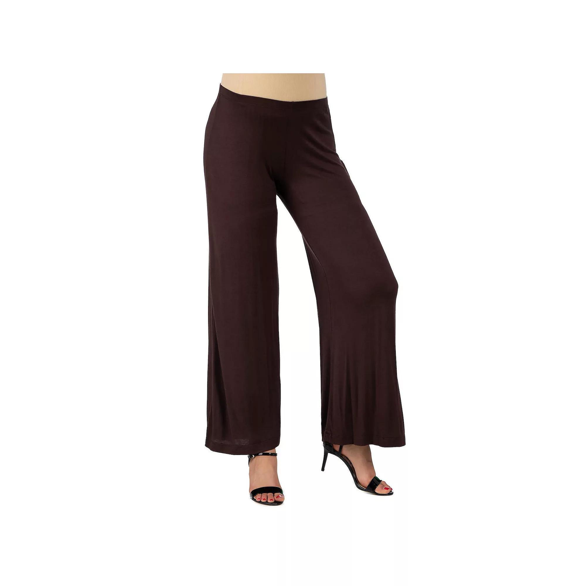 Maternity 24Seven Comfort Apparel Palazzo Pants, Women's, Size: Medium-Mat, Brown Product Image