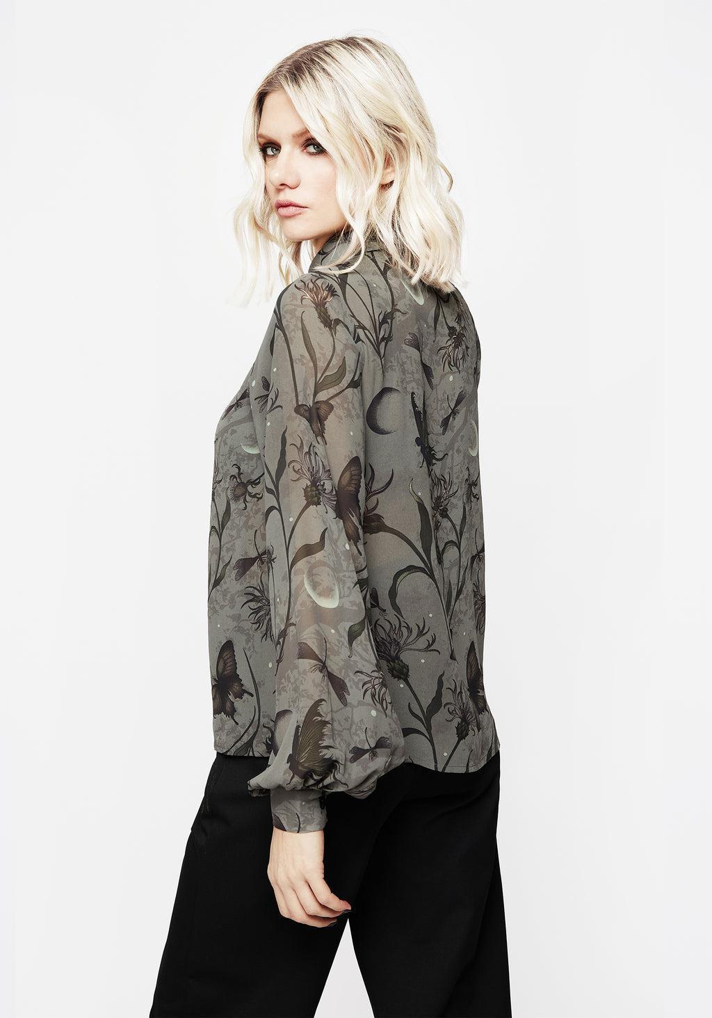 Gloriana Floral Print Chiffon Shirt Product Image