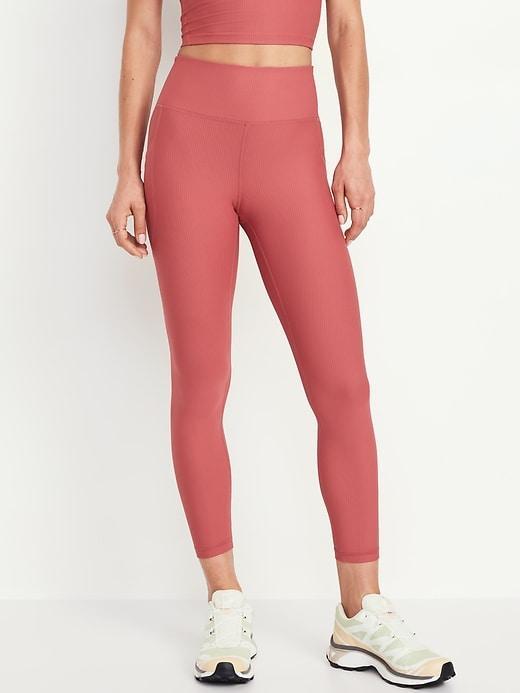 High-Waisted PowerSoft Rib Leggings Product Image