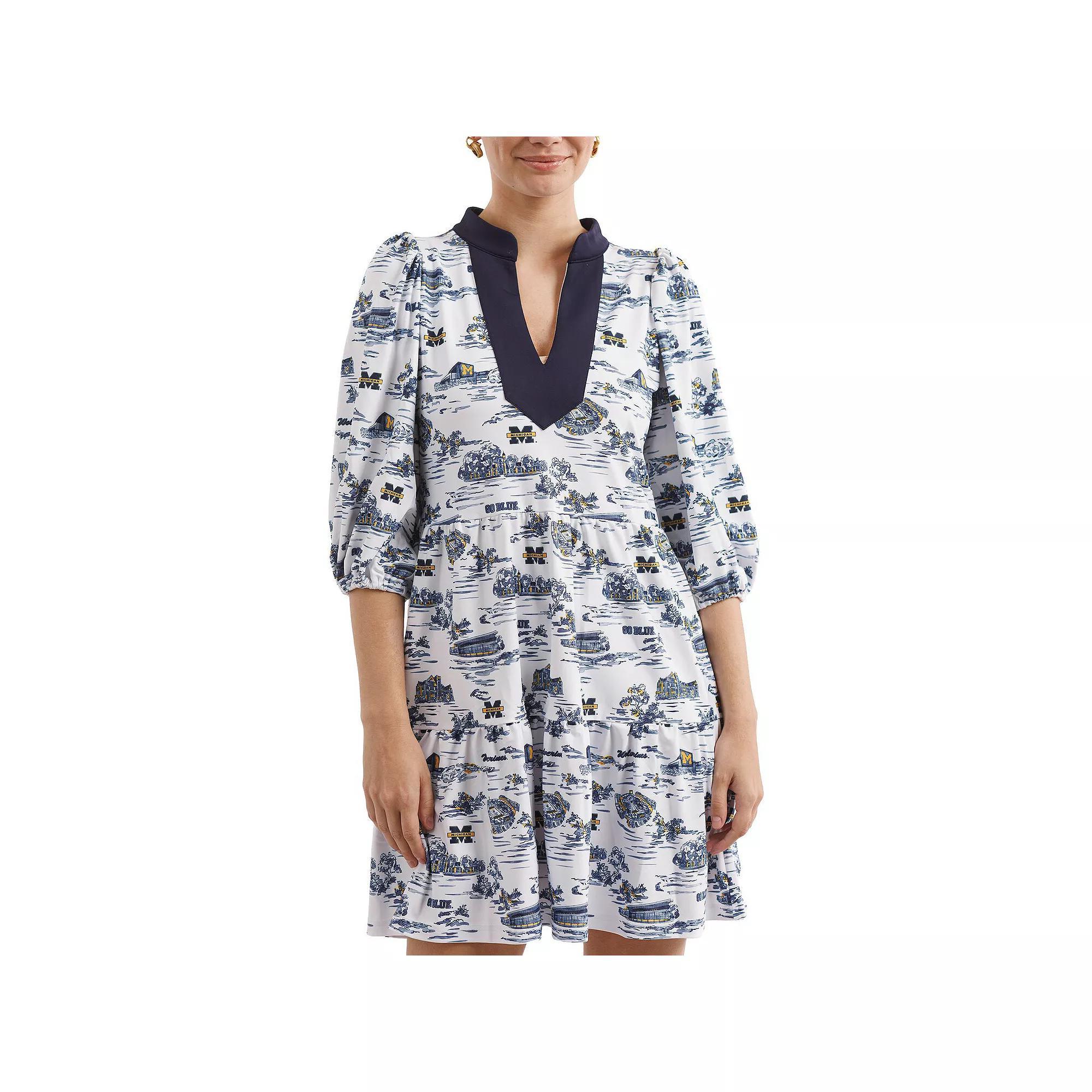 Women's Smith & Quinn White/Blue Michigan Wolverines Tailgate Collection Tory Dress, Size: Small Product Image