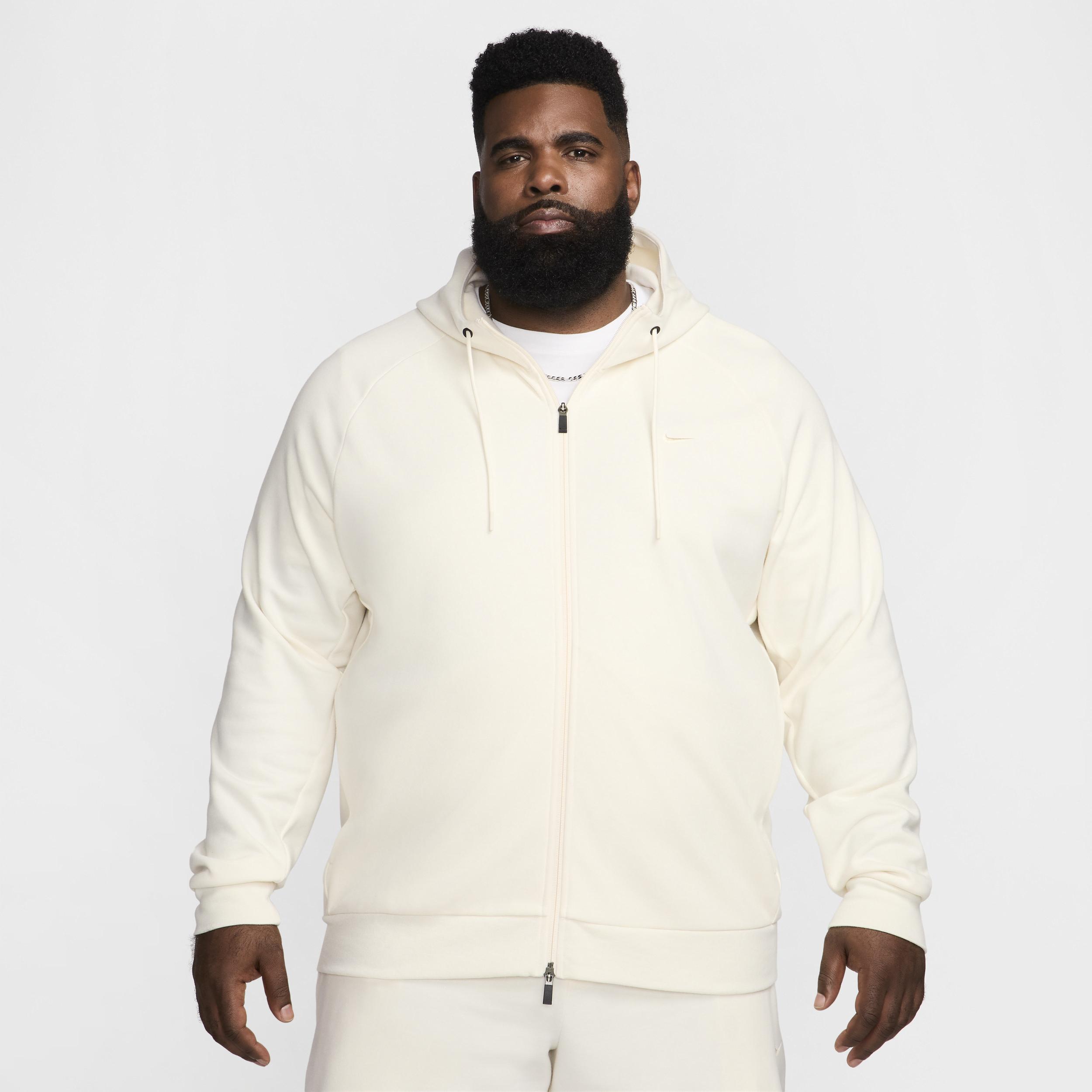 Nike Mens Primary Dri-FIT UV Full-Zip Versatile Hoodie in Pale Ivory Product Image