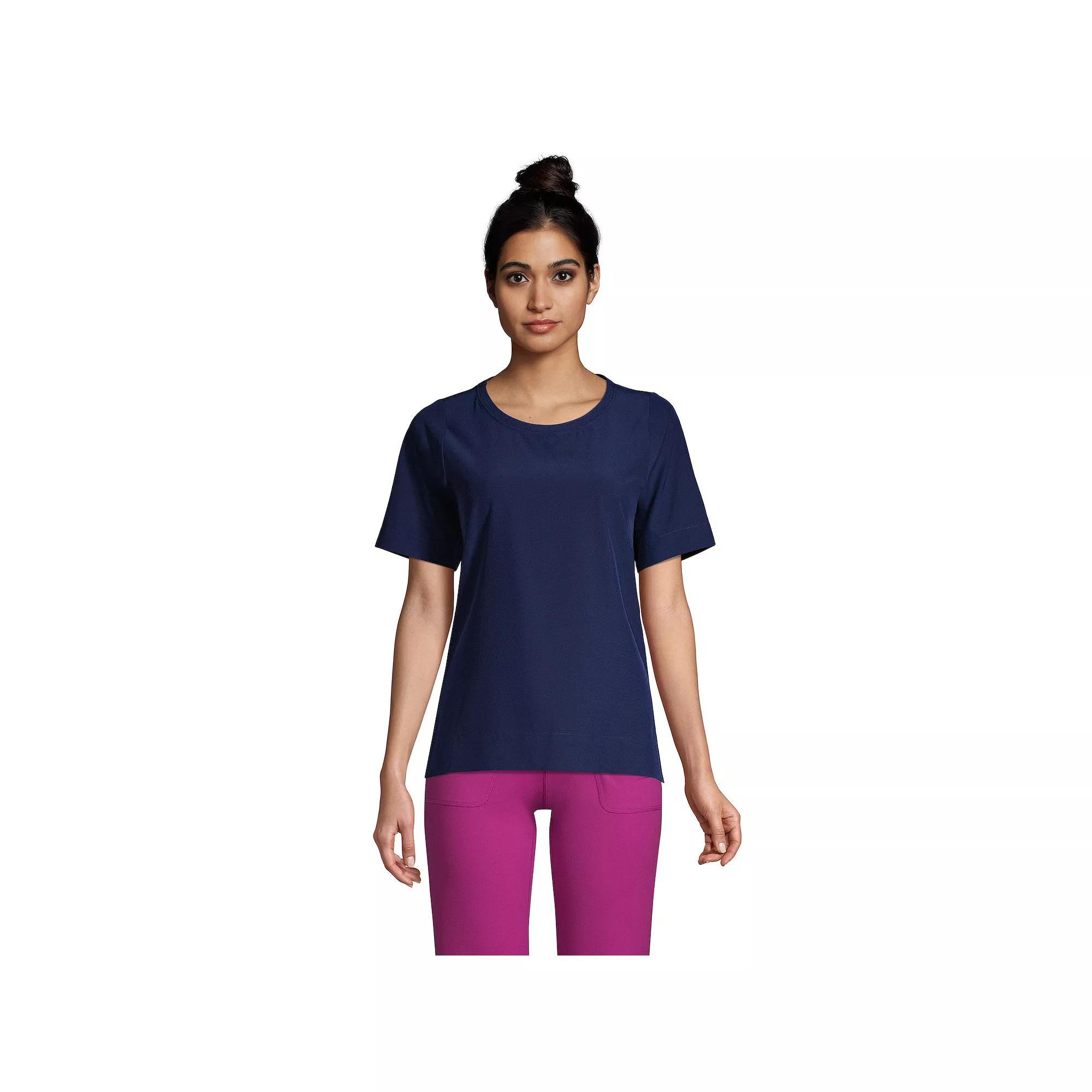 Women's Lands' End 365 Commuter Elbow-Sleeve Tunic Top, Size: Small, Deep  Blue Product Image