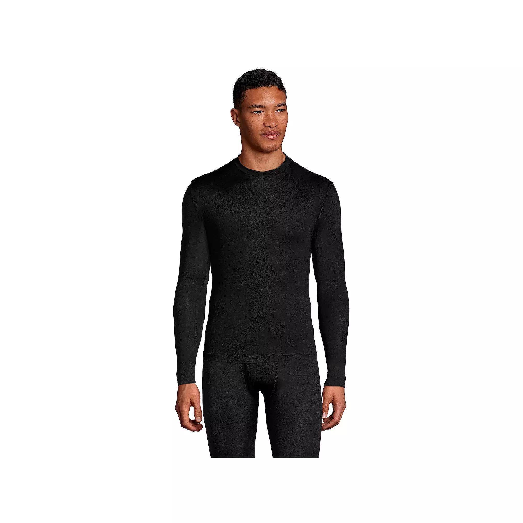 Big & Tall Lands End Silk Crewneck Base Layer, Mens Product Image