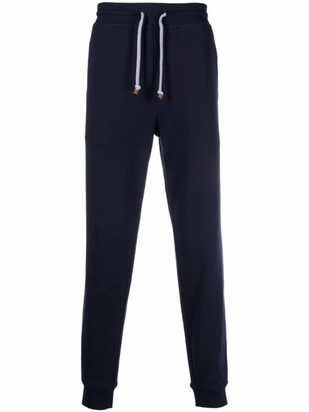 BRUNELLO CUCINELLI Drawstring Waist Plain Track Pants In Blue Product Image
