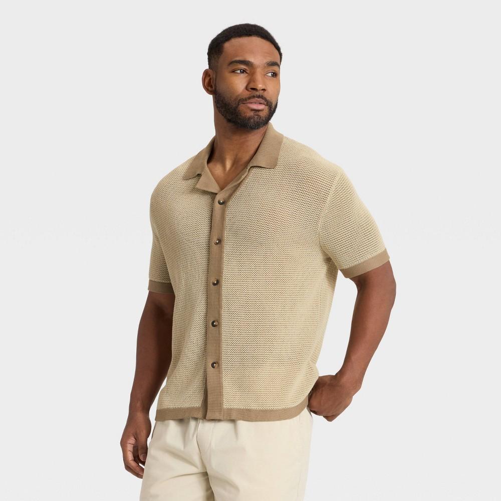 Men's Open-Work Camp Shirt - Goodfellow & Co™ Product Image