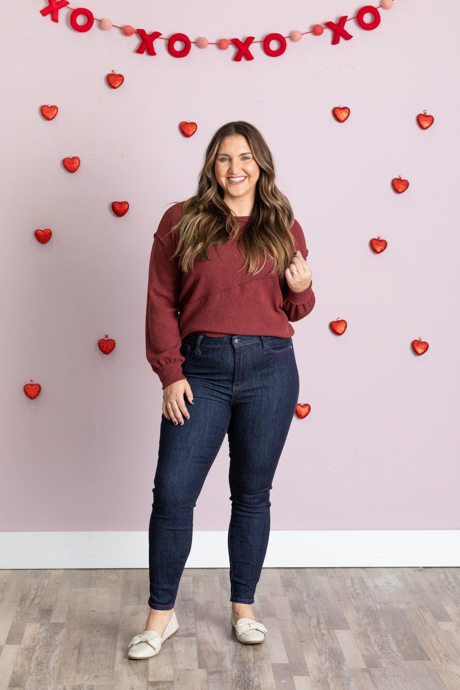 Judy Blue Heart Back Pockets Skinny Jean Product Image