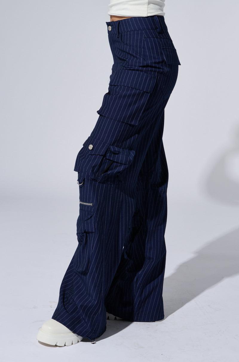 RAYE PINSTRIPE CARGO PANTS Product Image