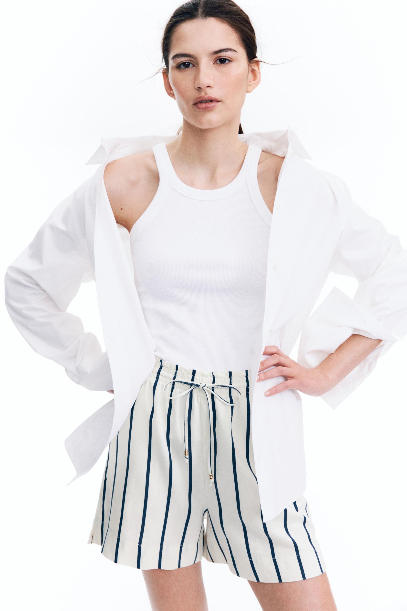 Linen-Blend Drawstring Shorts Product Image