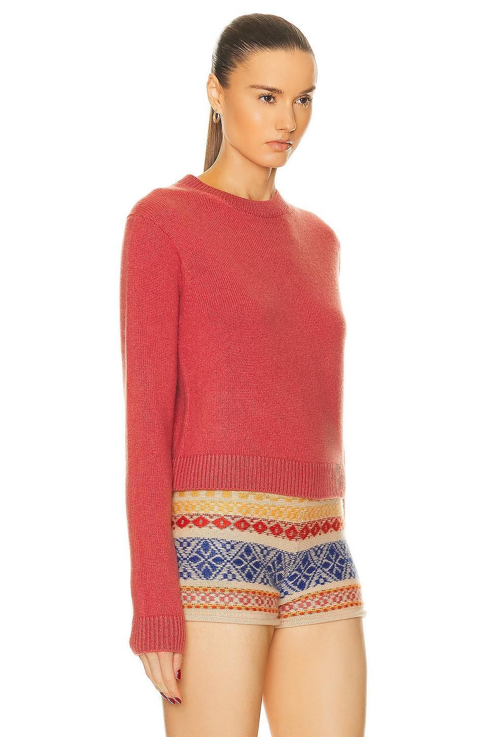 The Elder Statesman Simple Crew Sweater in Rose Product Image