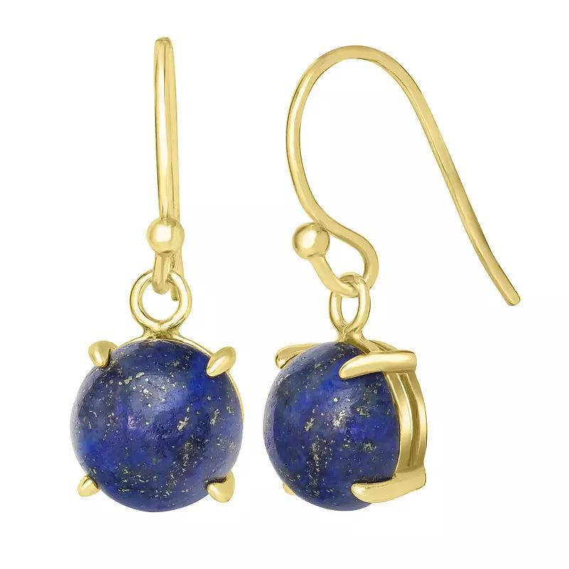 Gemistry 14k Gold Over Sterling Silver Stone Round Drop Earrings, Women's, Purple Product Image