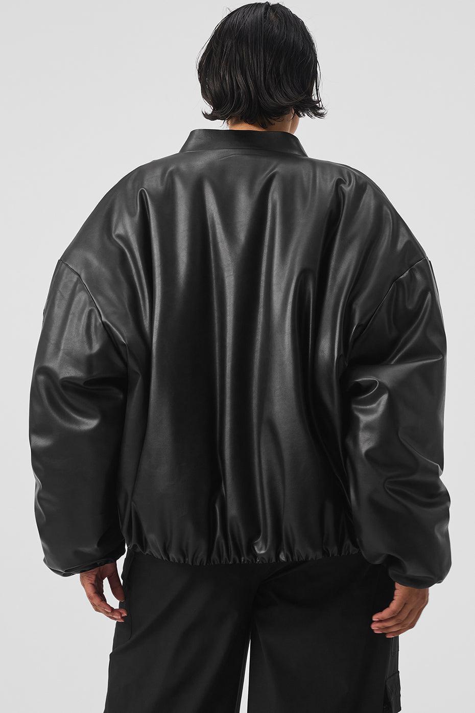 Faux Leather Premier Bomber - Black Female Product Image