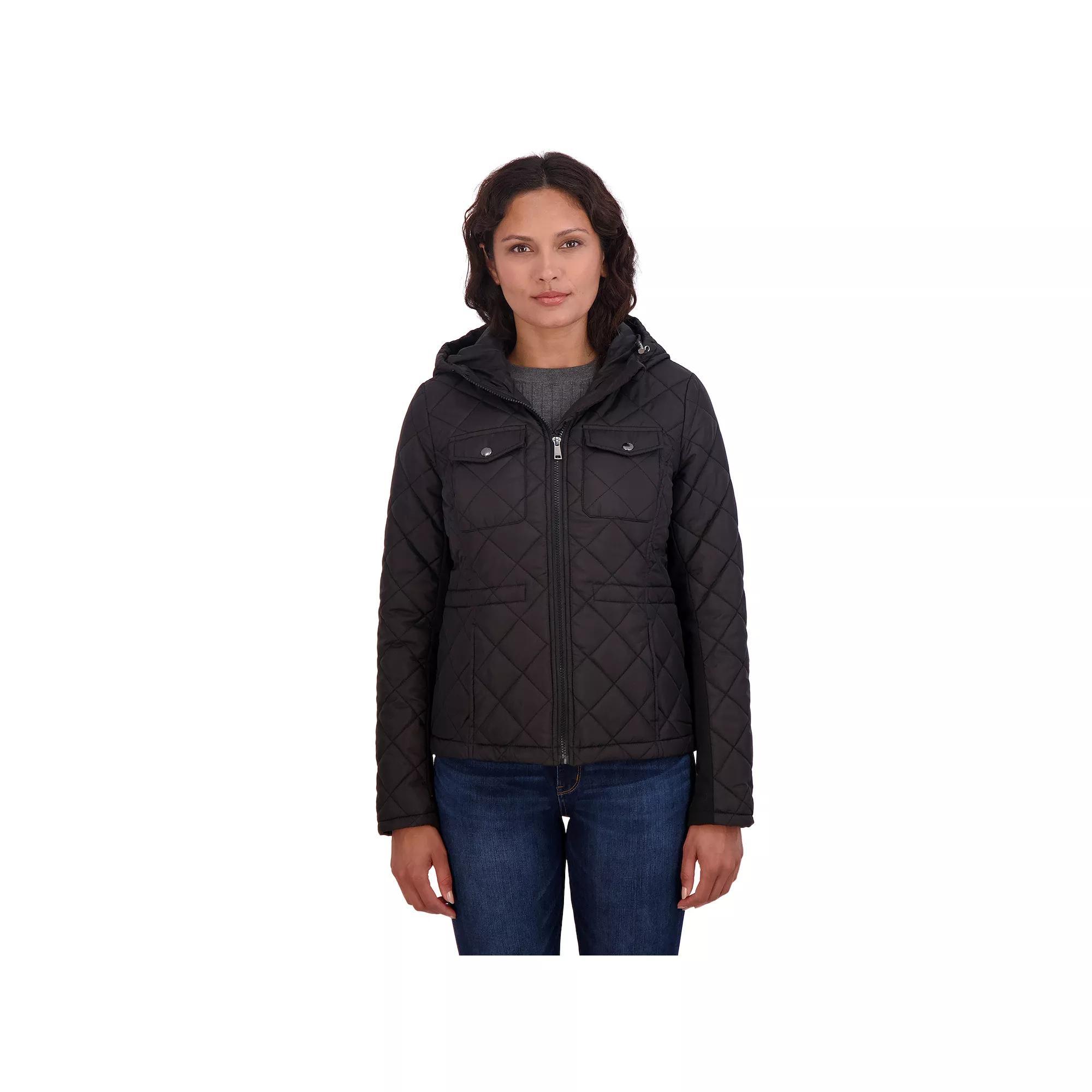 Women's Sebby Hooded Quilted Jacket, Size: Medium, Black Product Image